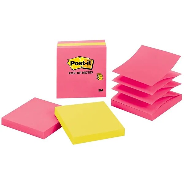 Post-It® 3x3in Neon Pink Green